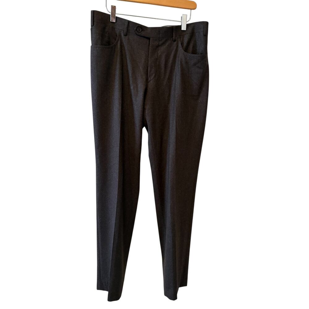 Canali Ladies Wool Straight Leg Trousers Mocha Brown 8